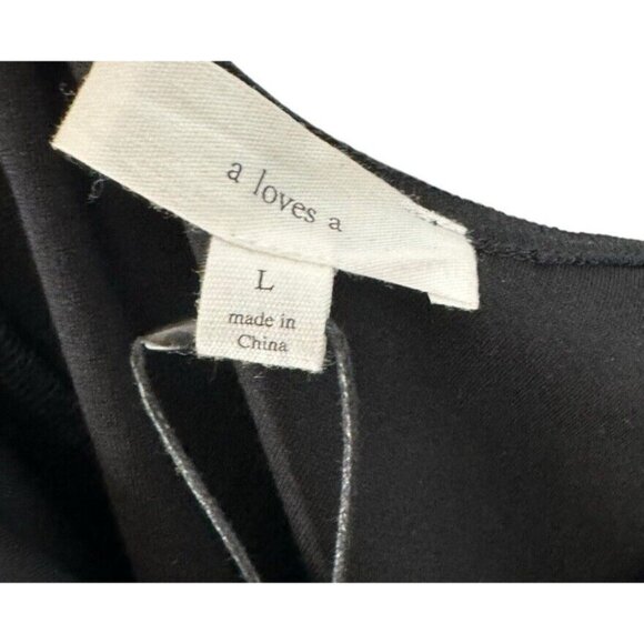 a loves a Obsidian Black Puff Long Sleeves Mini‎ Dress Size Large - Picture 4 of 7